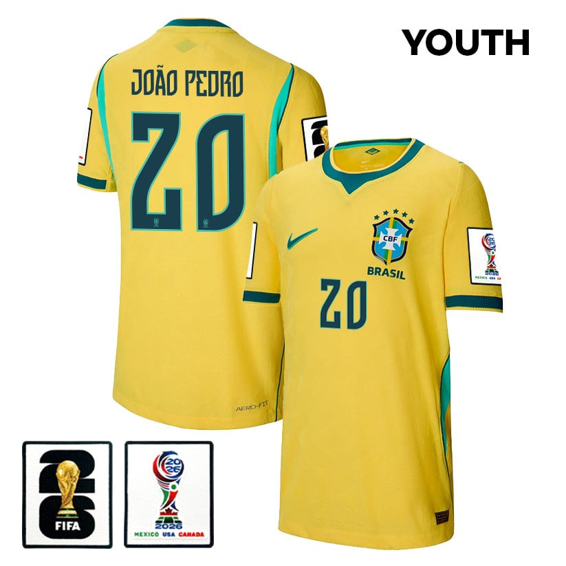 João Pedro 20 Youth Brazil National Team 2026 Home Jersey - Yellow