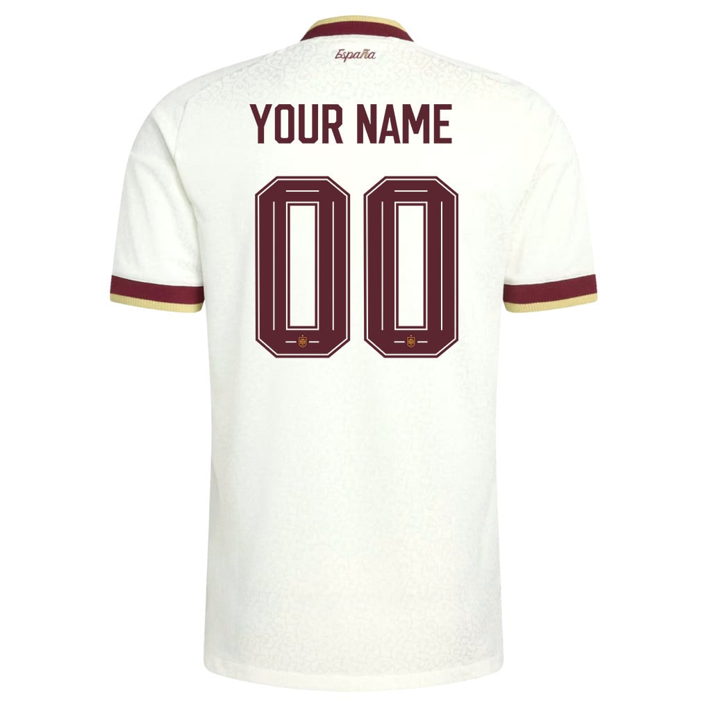Spain National Team 2026 x World Cup Patch Personalized Away Jersey - White, Men