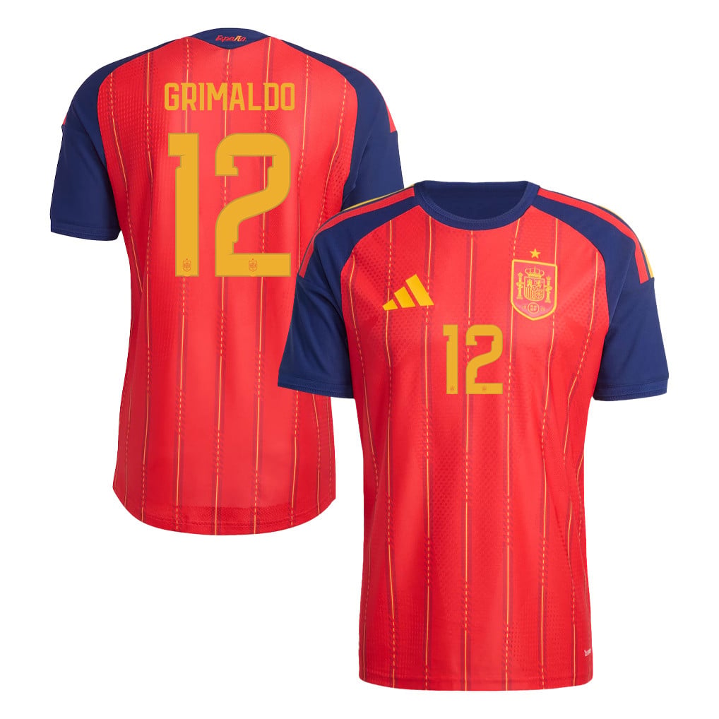 Álex Grimaldo 12 Spain National Team 2026 Home Jersey - Red, Men