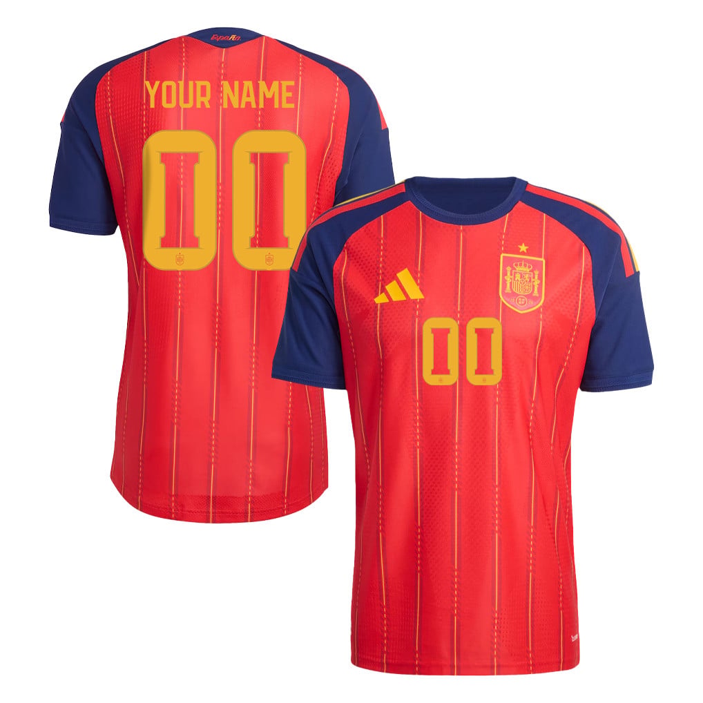 Spain National Team 2026 Personalized Home Jersey - Red, Men