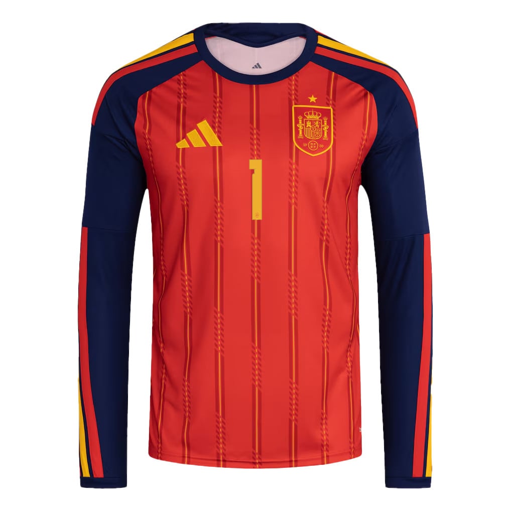 Unai Simón 1 Spain National Team 2026 Home Long Sleeve Jersey - Red