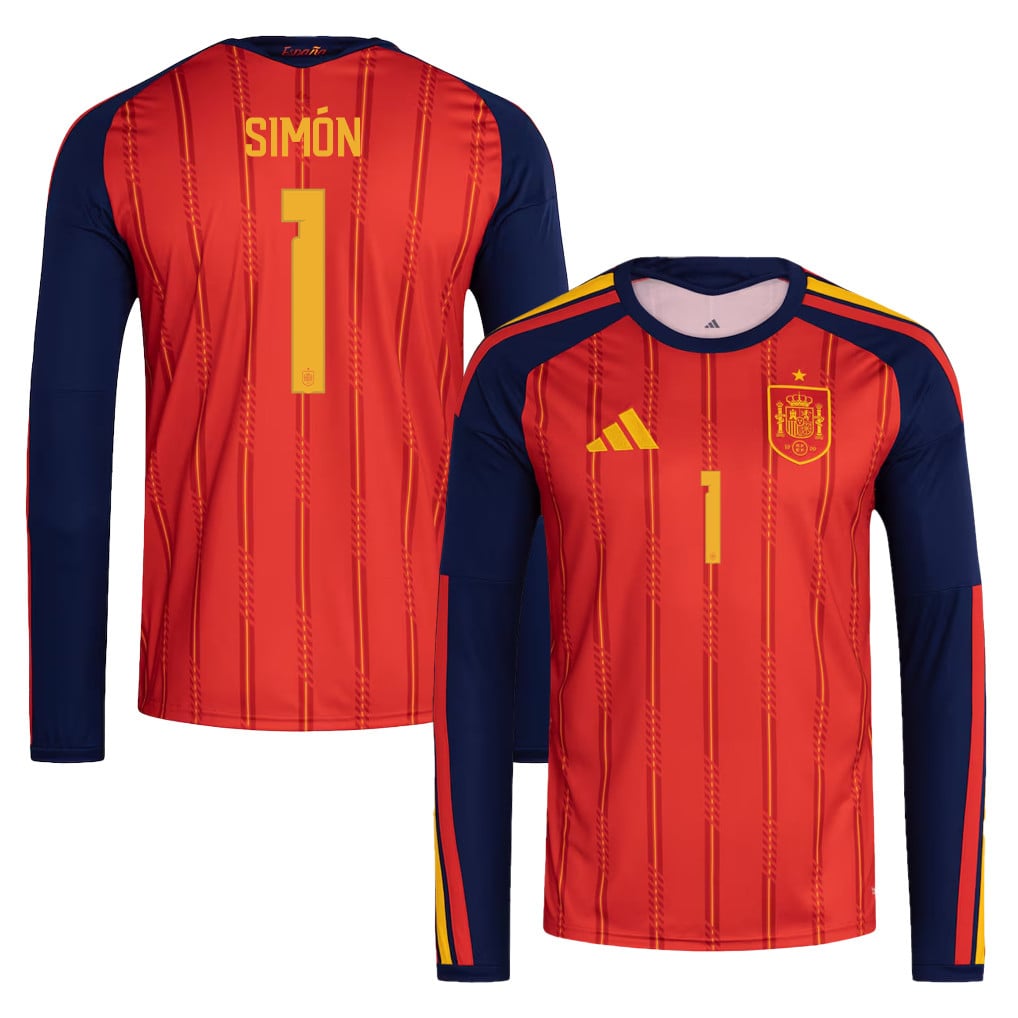 Unai Simón 1 Spain National Team 2026 Home Long Sleeve Jersey - Red