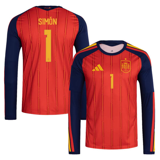 Unai Simón 1 Spain National Team 2026 Home Long Sleeve Jersey - Red