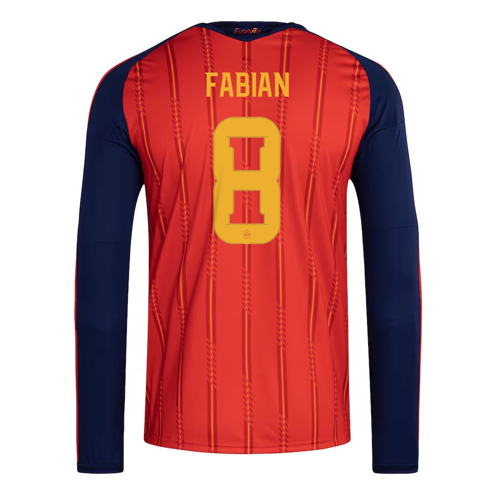 Fabián Ruiz 8 Spain National Team 2026 Home Long Sleeve Jersey - Red