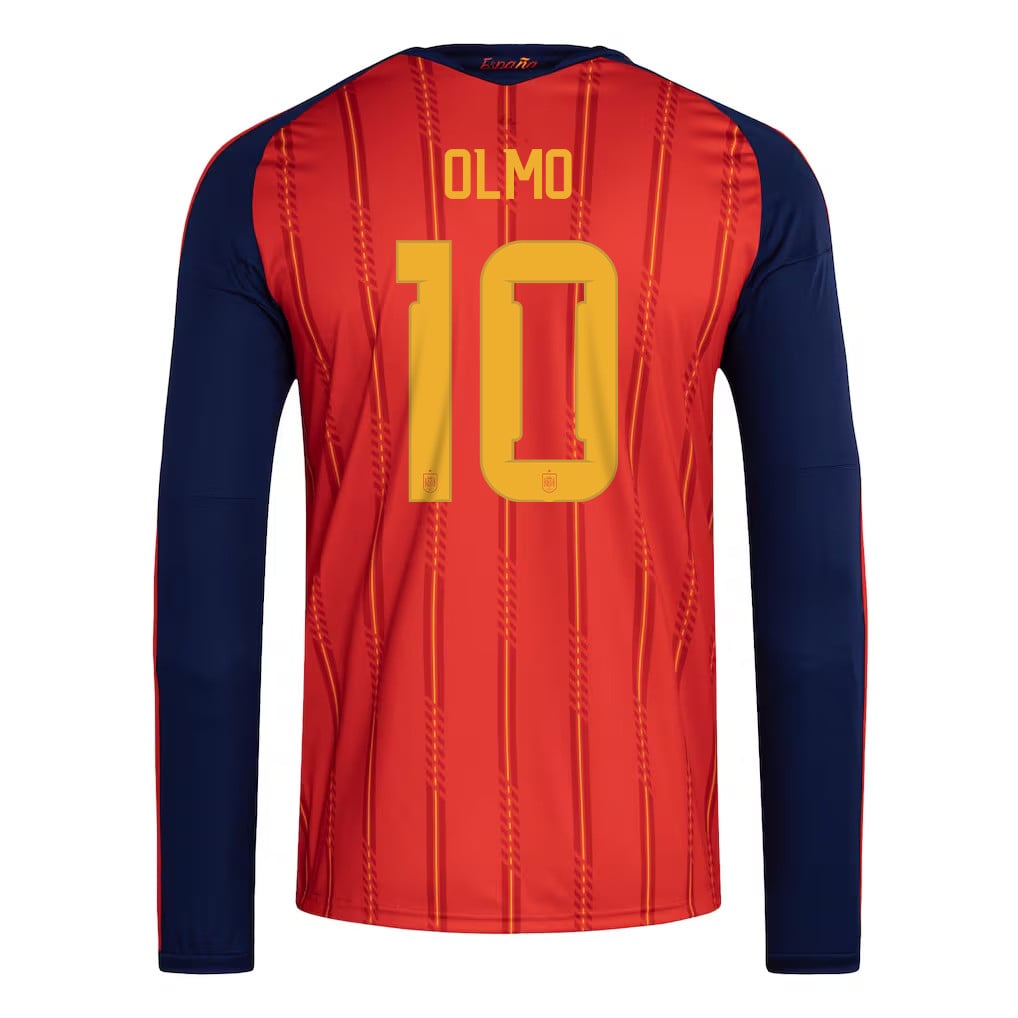 Dani Olmo 10 Spain National Team 2026 Home Long Sleeve Jersey - Red