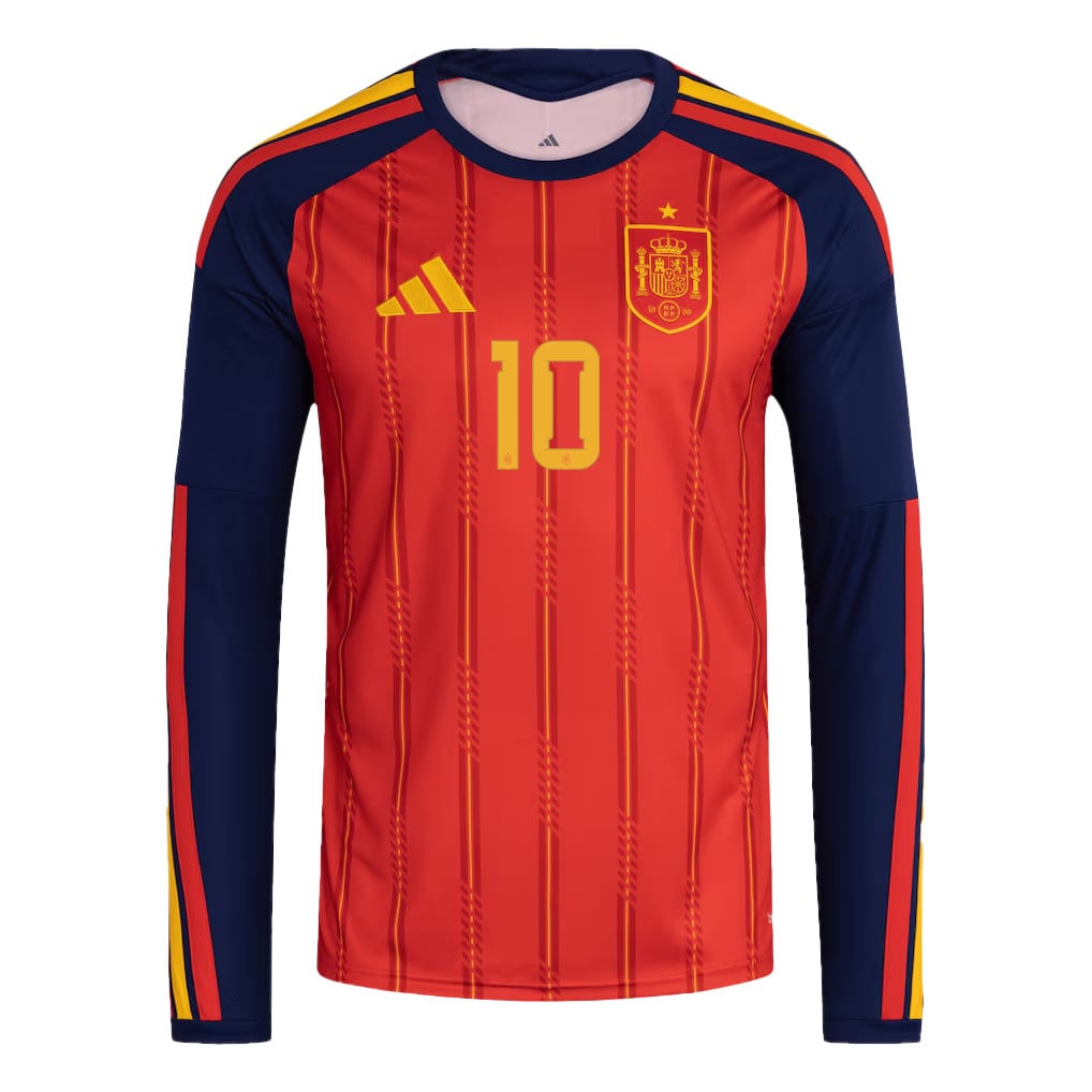 Dani Olmo 10 Spain National Team 2026 Home Long Sleeve Jersey - Red