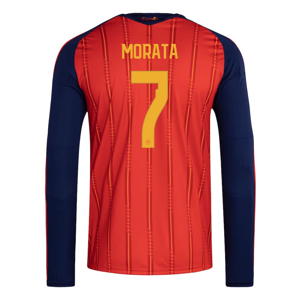 Álvaro Morata 7 Spain National Team 2026 Home Long Sleeve Jersey - Red