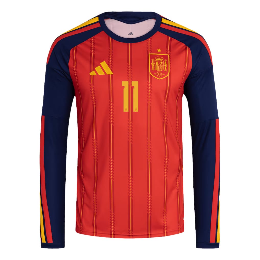 Ferran Torres 11 Spain National Team 2026 Home Long Sleeve Jersey - Red
