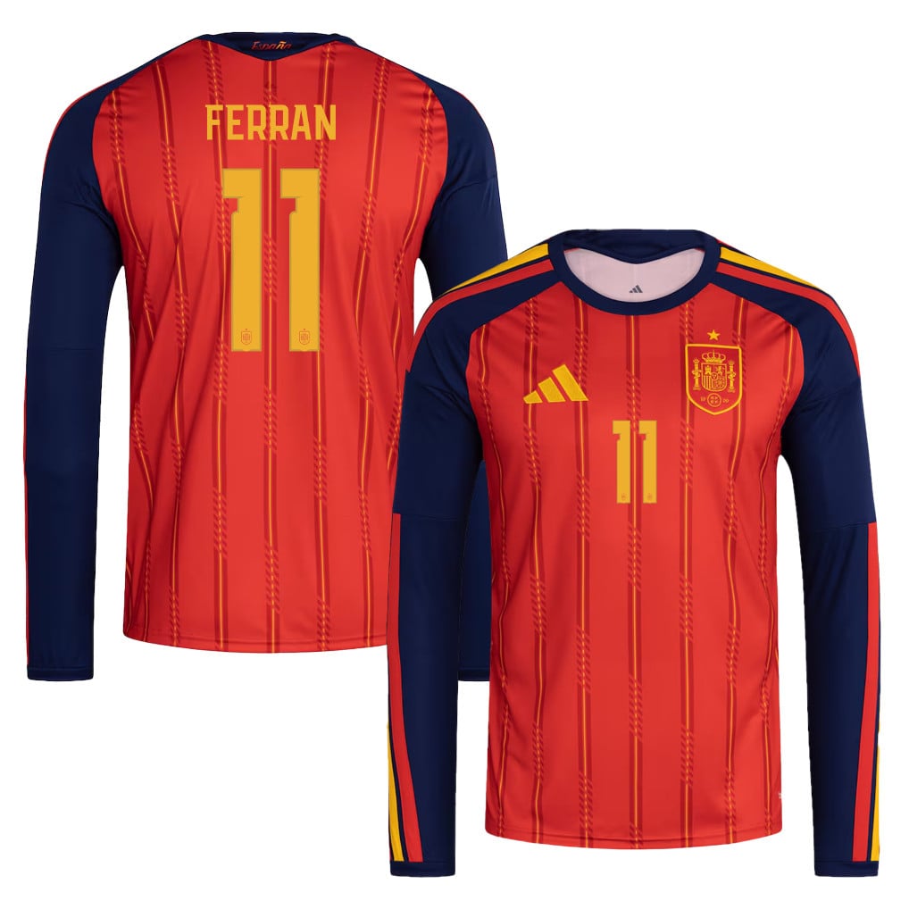Ferran Torres 11 Spain National Team 2026 Home Long Sleeve Jersey - Red