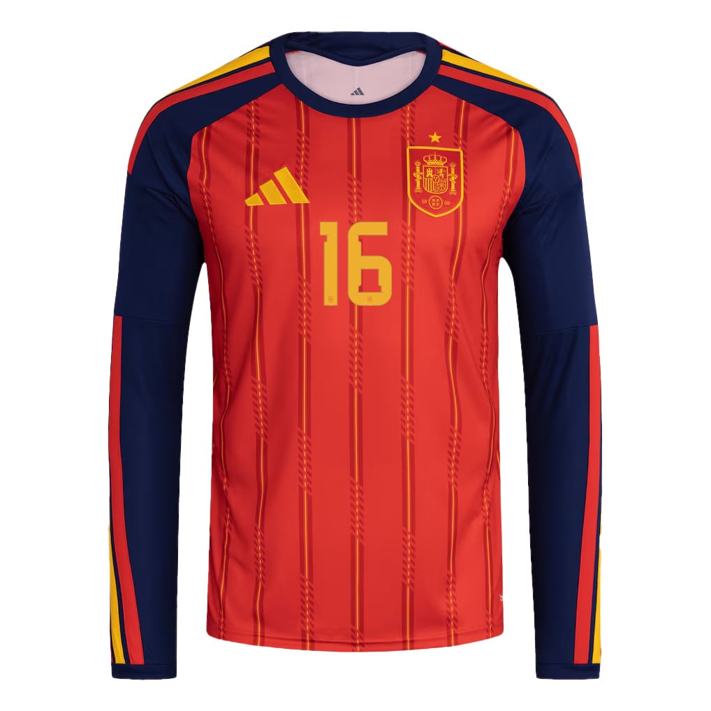 Alex Baena 16 Spain National Team 2026 Home Long Sleeve Jersey - Red