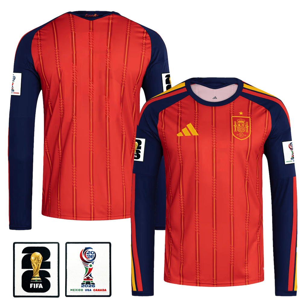 Spain National Team 2026 Home Long Sleeve Jersey - Red