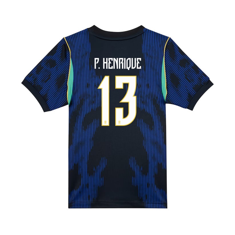 Paulo Henrique 13 Brazil National Team 2026 Youth Away Jersey - Blue
