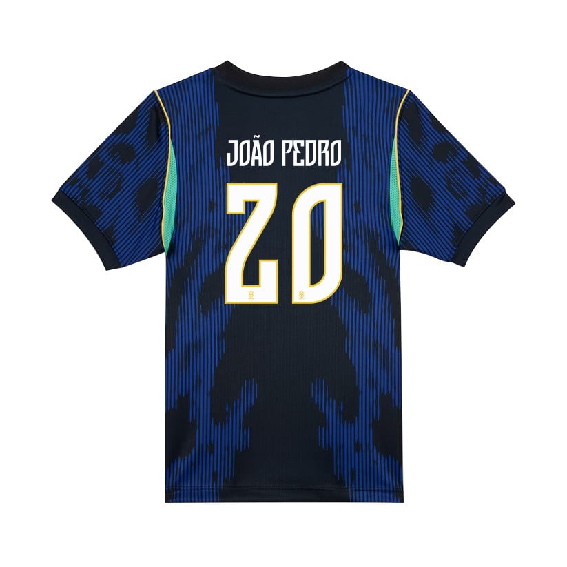 João Pedro 20 Brazil National Team 2026 Youth Away Jersey - Blue