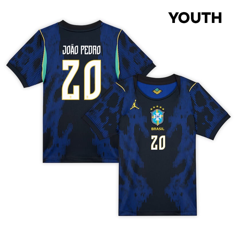João Pedro 20 Brazil National Team 2026 Youth Away Jersey - Blue