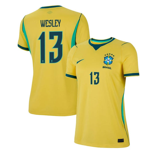 Wesley França 13 Women's Brazil National Team 2026 Home Jersey - Yellow