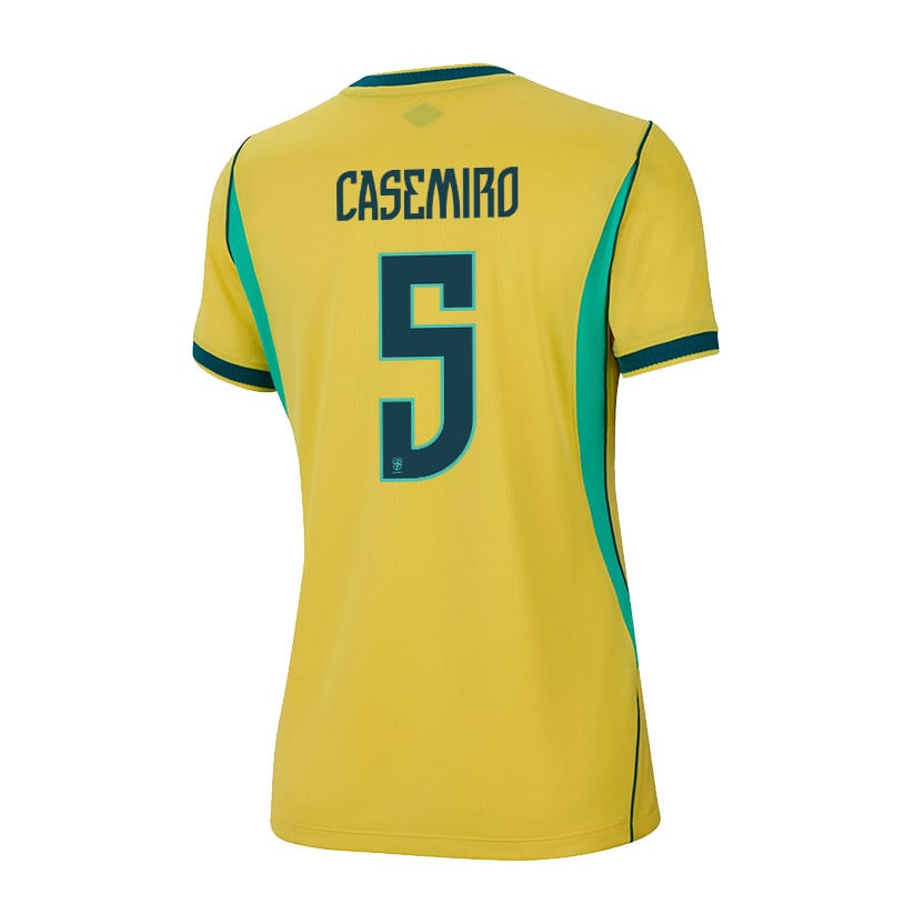 Casemiro 5 Women's Brazil National Team 2026 Home Jersey - Yellow
