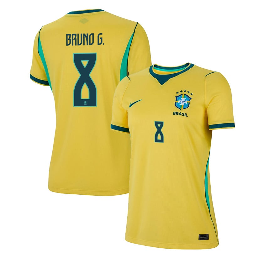 Bruno Guimarães 8 Women's Brazil National Team 2026 Home Jersey - Yellow