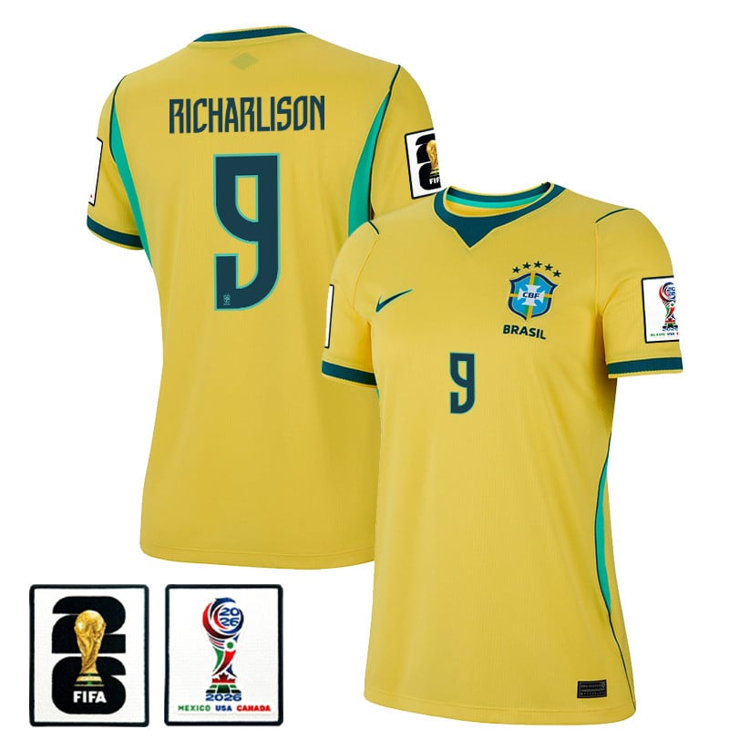 Richarlison 9 Women's Brazil National Team 2026 Home Jersey - Yellow