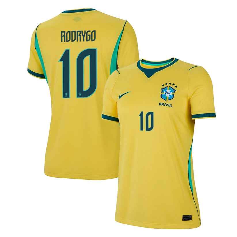 Rodrygo 10 Women's Brazil National Team 2026 Home Jersey - Yellow