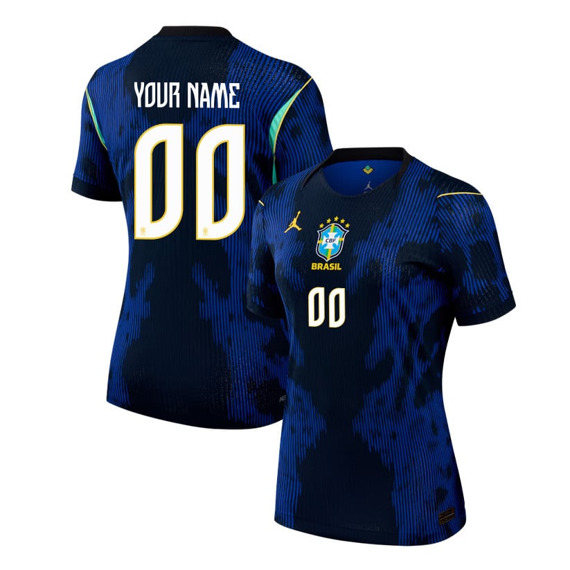 Brazil National Team 2026 Women's Personalized Away Jersey - Blue