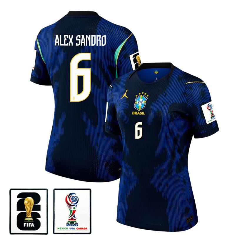 Alex Sandro 6 Brazil National Team 2026 Women's Away Jersey - Blue