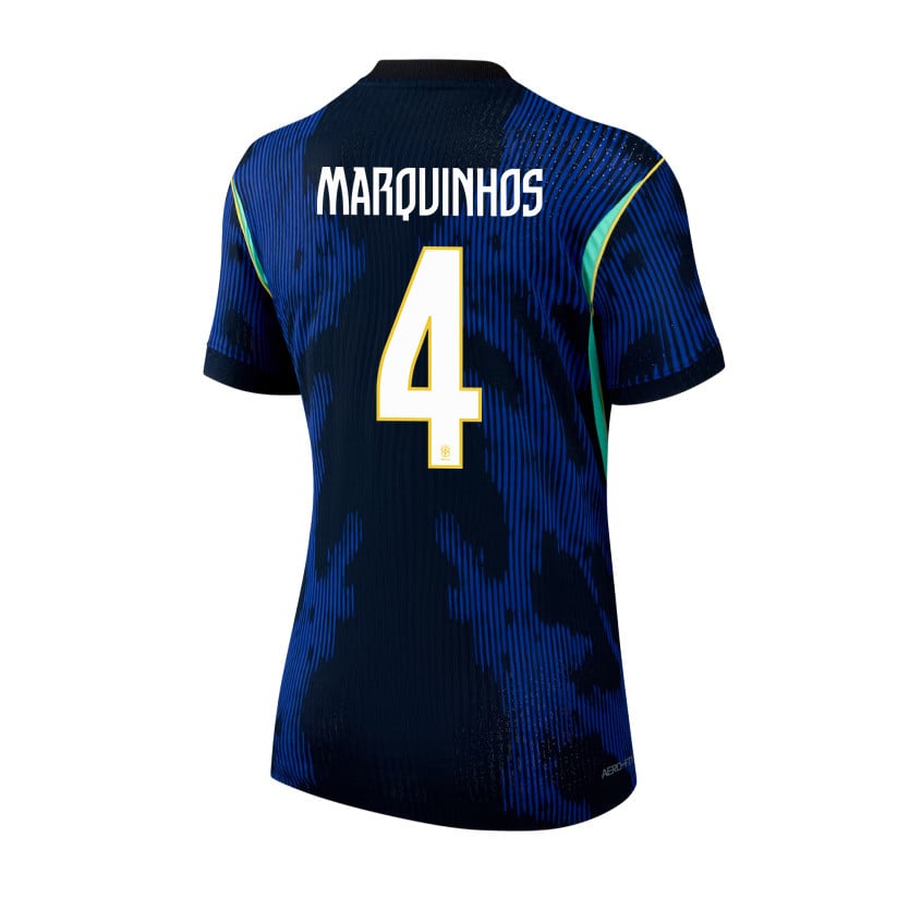 Marquinhos 4 Women's Brazil National Team 2026 Away Jersey - Blue