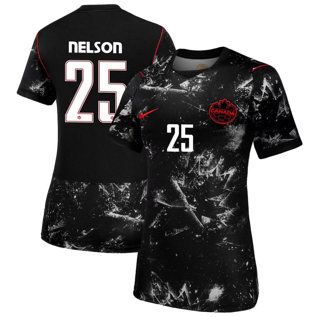 Jayden Nelson 25 Women's Canada National Team 2026 Away Jersey - Black