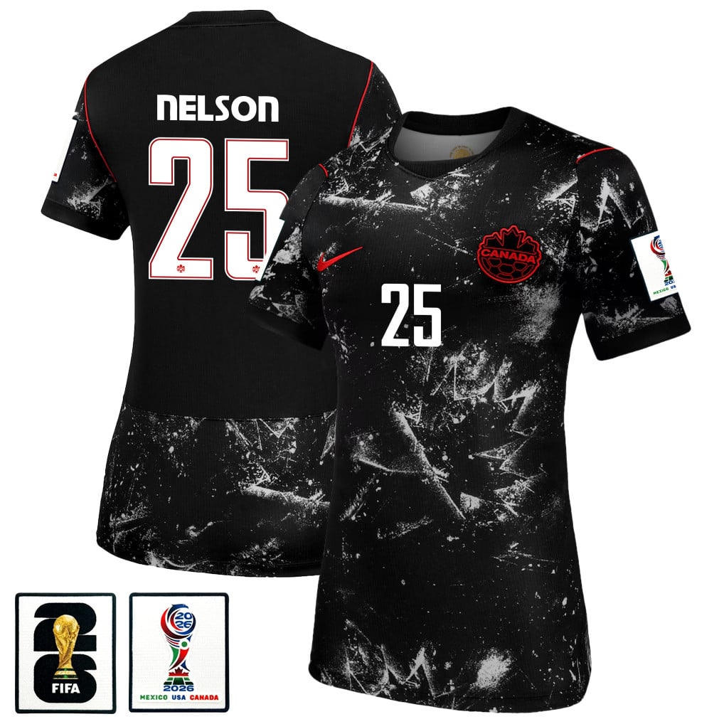 Jayden Nelson 25 Women's Canada National Team 2026 Away Jersey - Black