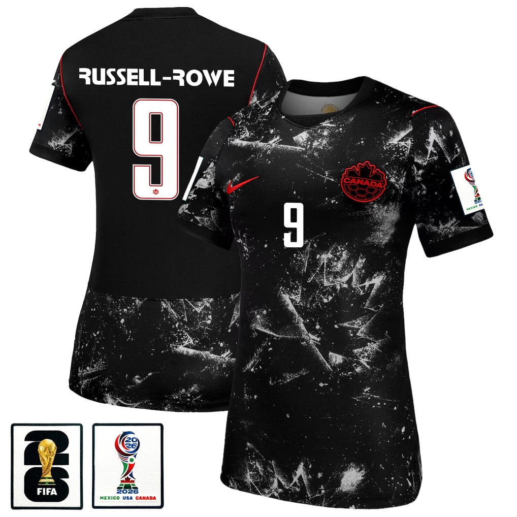 Jacen Russell-Rowe 9 Women's Canada National Team 2026 Away Jersey - Black