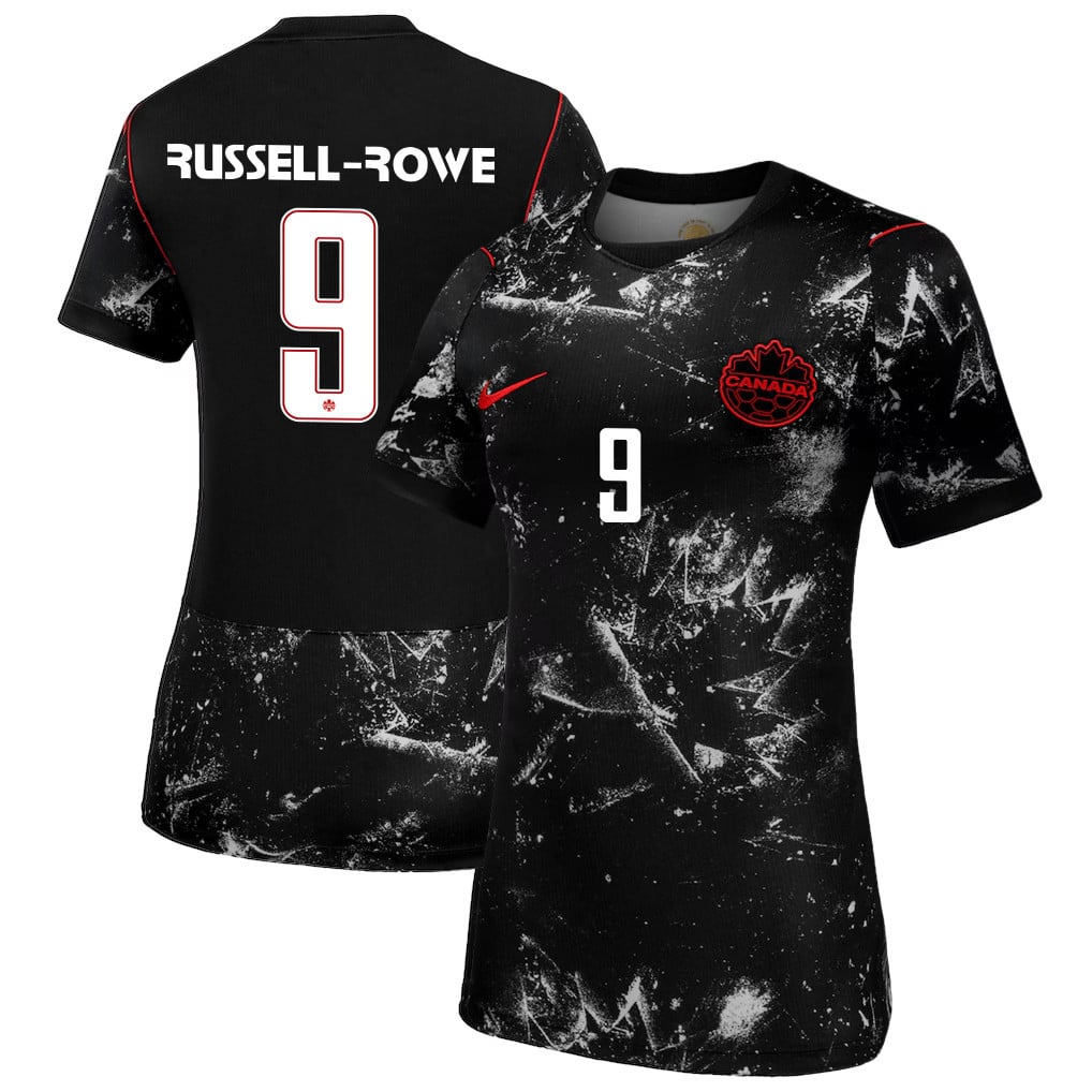 Jacen Russell-Rowe 9 Women's Canada National Team 2026 Away Jersey - Black