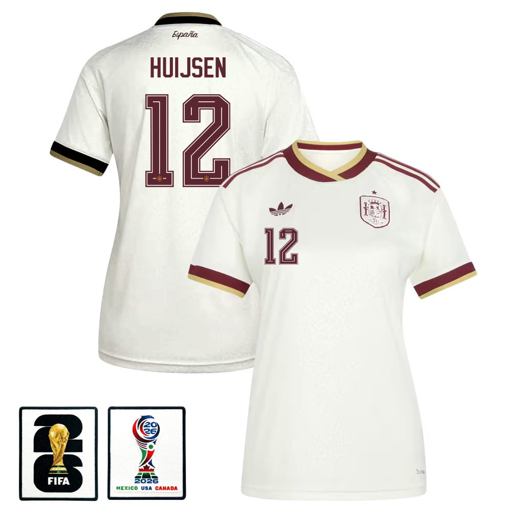 Dean Huijsen 12 Women's Spain National Team 2026 Away Jersey - White