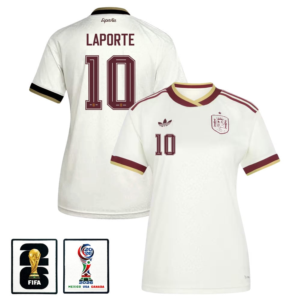 Aymeric Laporte 10 Women's Spain National Team 2026 Away Jersey - White