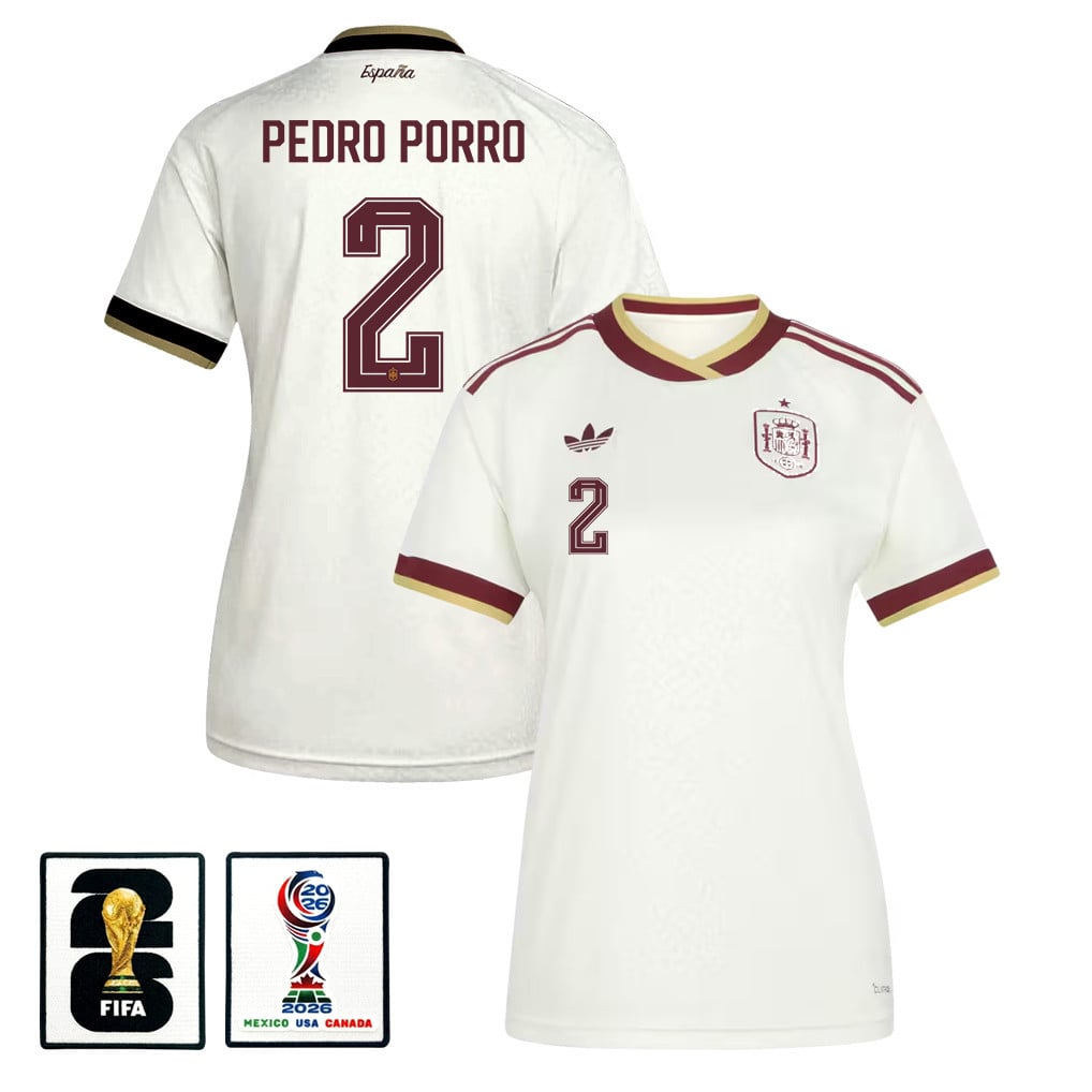 Pedro Porro 2 Women's Spain National Team 2026 Away Jersey - White