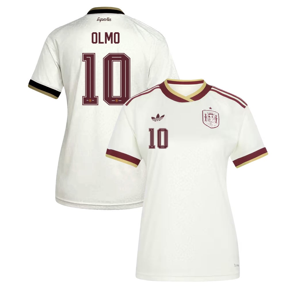 Dani Olmo 10 Women's Spain National Team 2026 Away Jersey - White