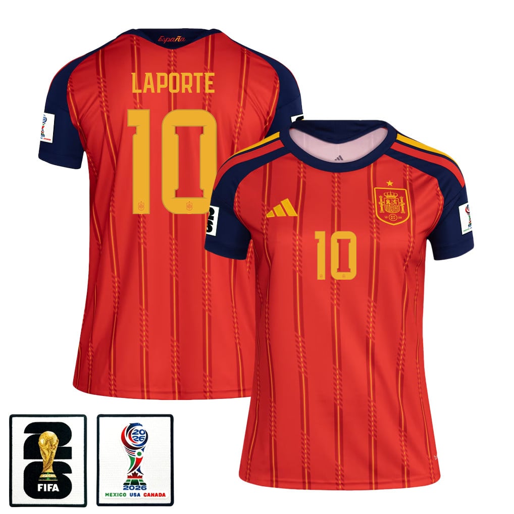 Aymeric Laporte 10 Women's Spain National Team 2026 Home Jersey - Red