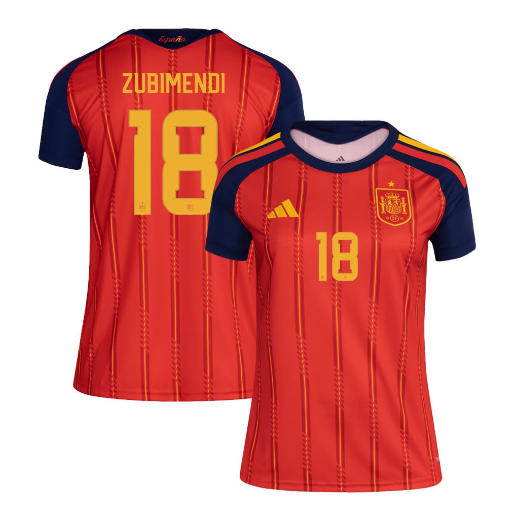 Martin Zubimendi 18 Women's Spain National Team 2026 Home Jersey - Red