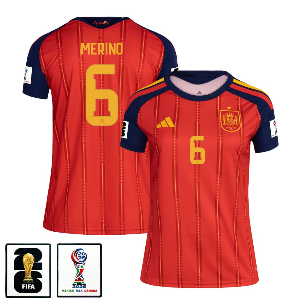 Mikel Merino 6 Women's Spain National Team 2026 Home Jersey - Red