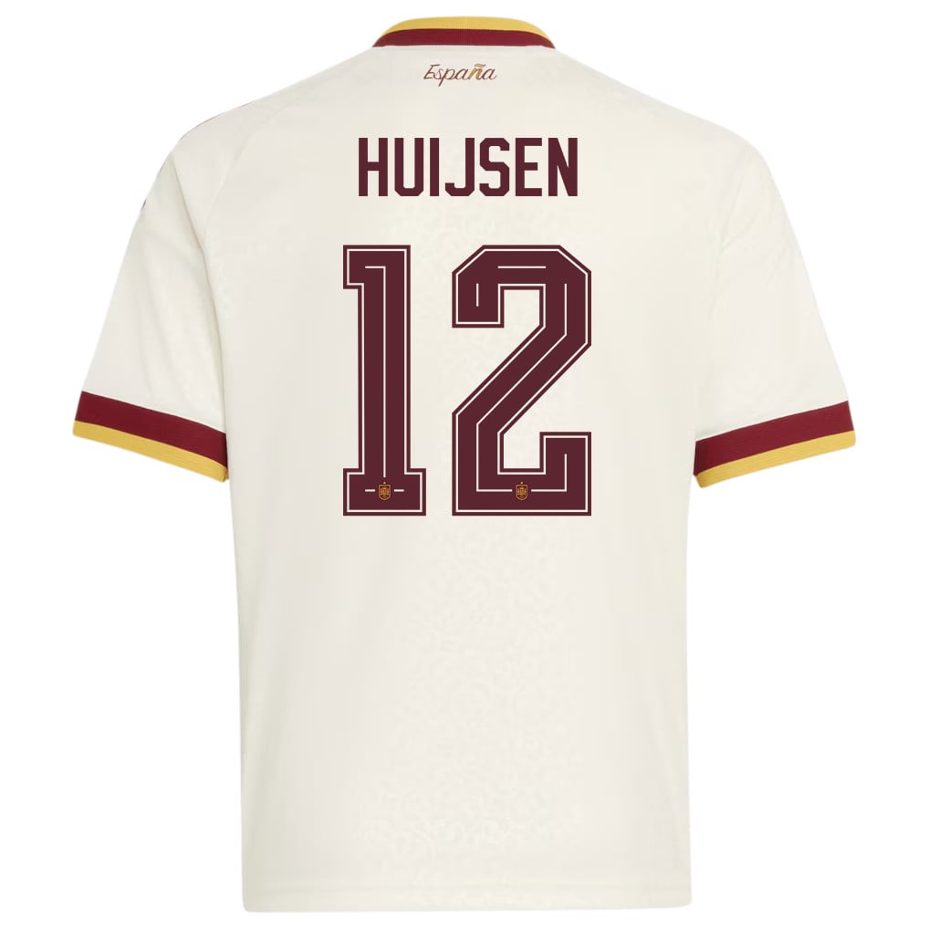 Dean Huijsen 12 Spain National Team 2026 Youth Away Jersey - White