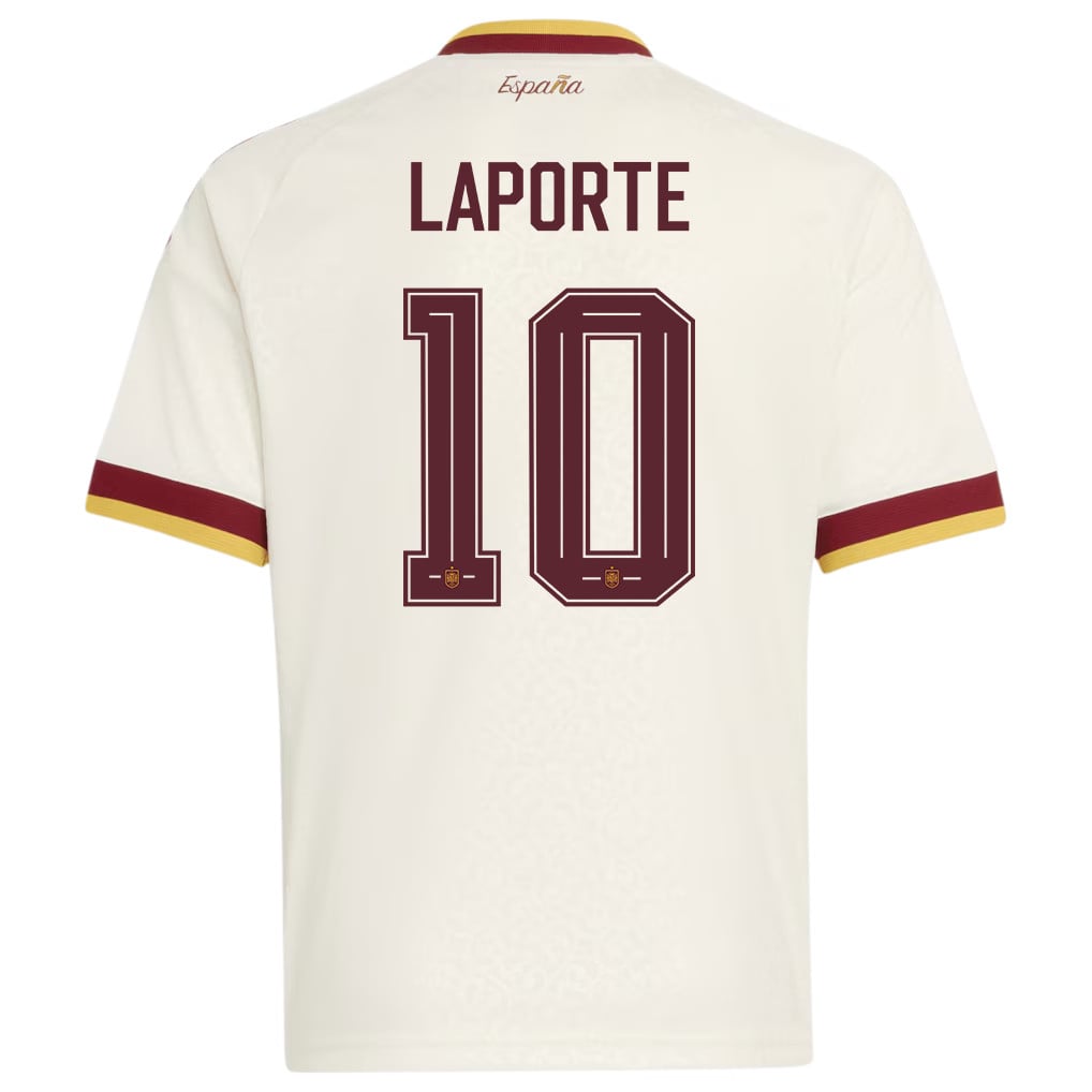 Aymeric Laporte 10 Spain National Team 2026 Youth Away Jersey - White