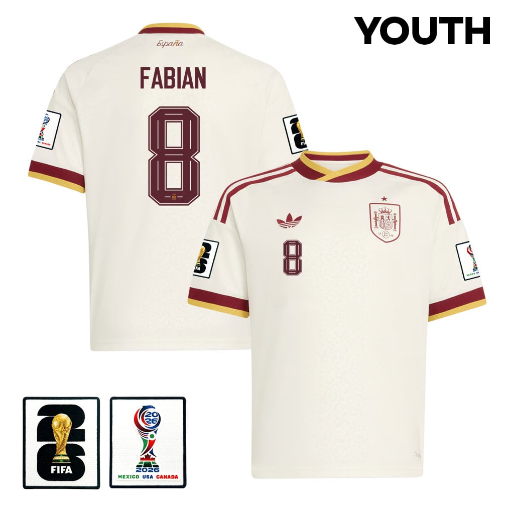 Fabián Ruiz 8 Spain National Team 2026 Youth Away Jersey - White