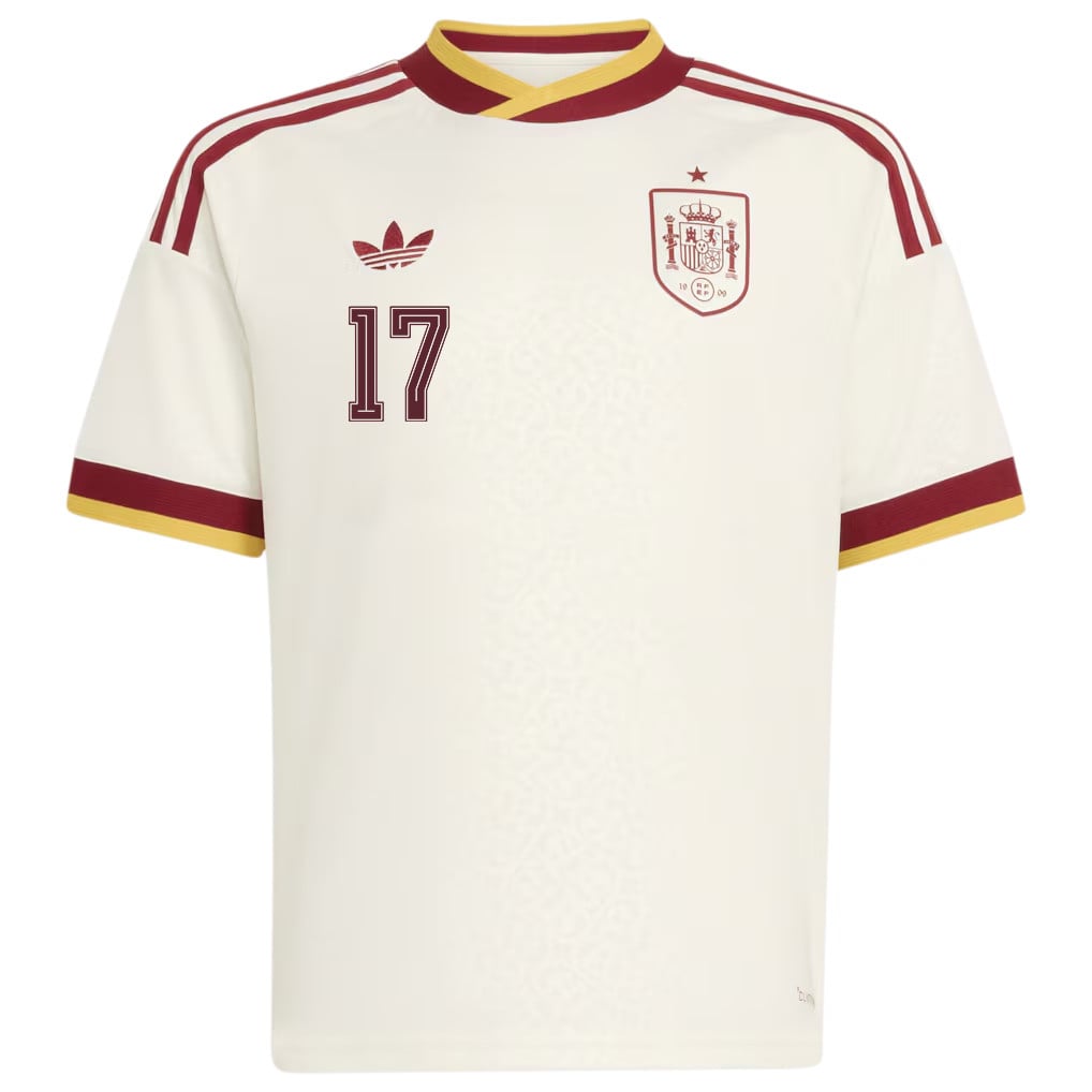 Nico Williams 17 Spain National Team 2026 Youth Away Jersey - White