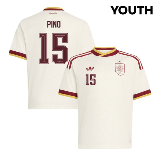 Yeremy Pino 15 Spain National Team 2026 Youth Away Jersey - White