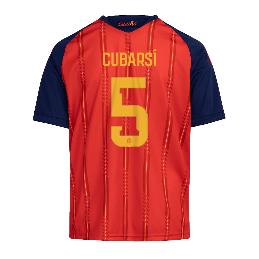 Pau Cubarsí 5 Youth Spain National Team 2026 Home Jersey - Red