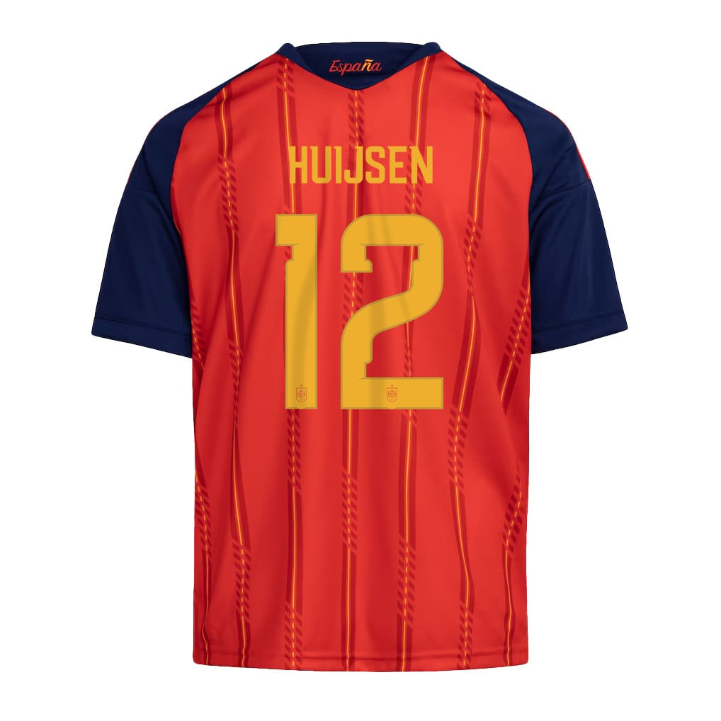 Dean Huijsen 12 Youth Spain National Team 2026 Home Jersey - Red