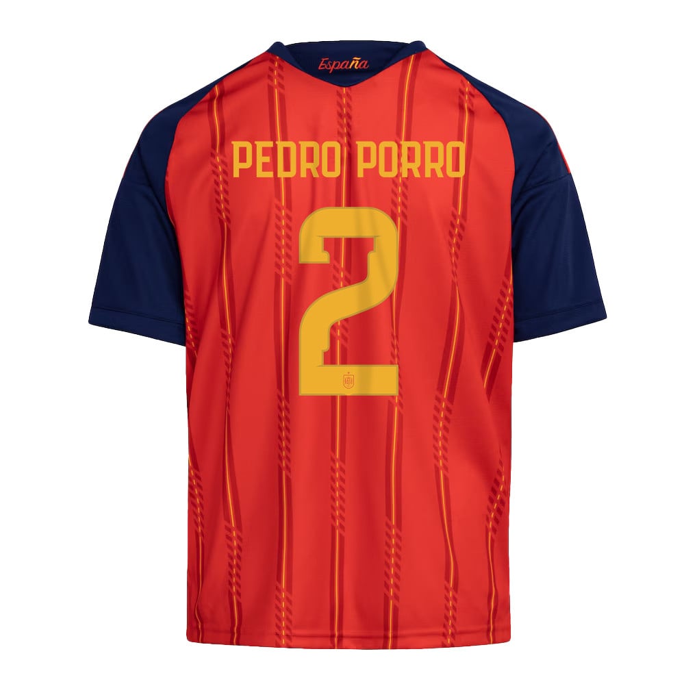 Pedro Porro 2 Youth Spain National Team 2026 Home Jersey - Red