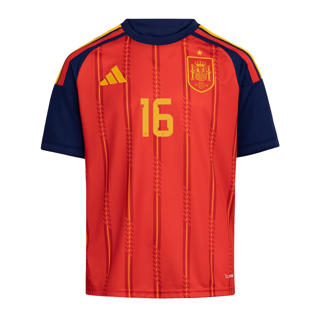 Rodri 16 Youth Spain National Team 2026 Home Jersey - Red