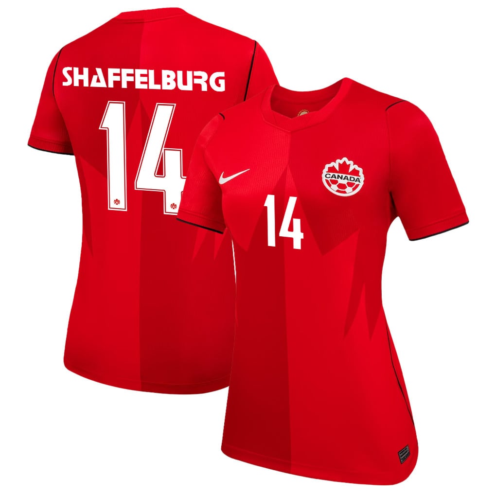 Jacob Shaffelburg 14 Women's Canada National Team 2026 Home Jersey - Red