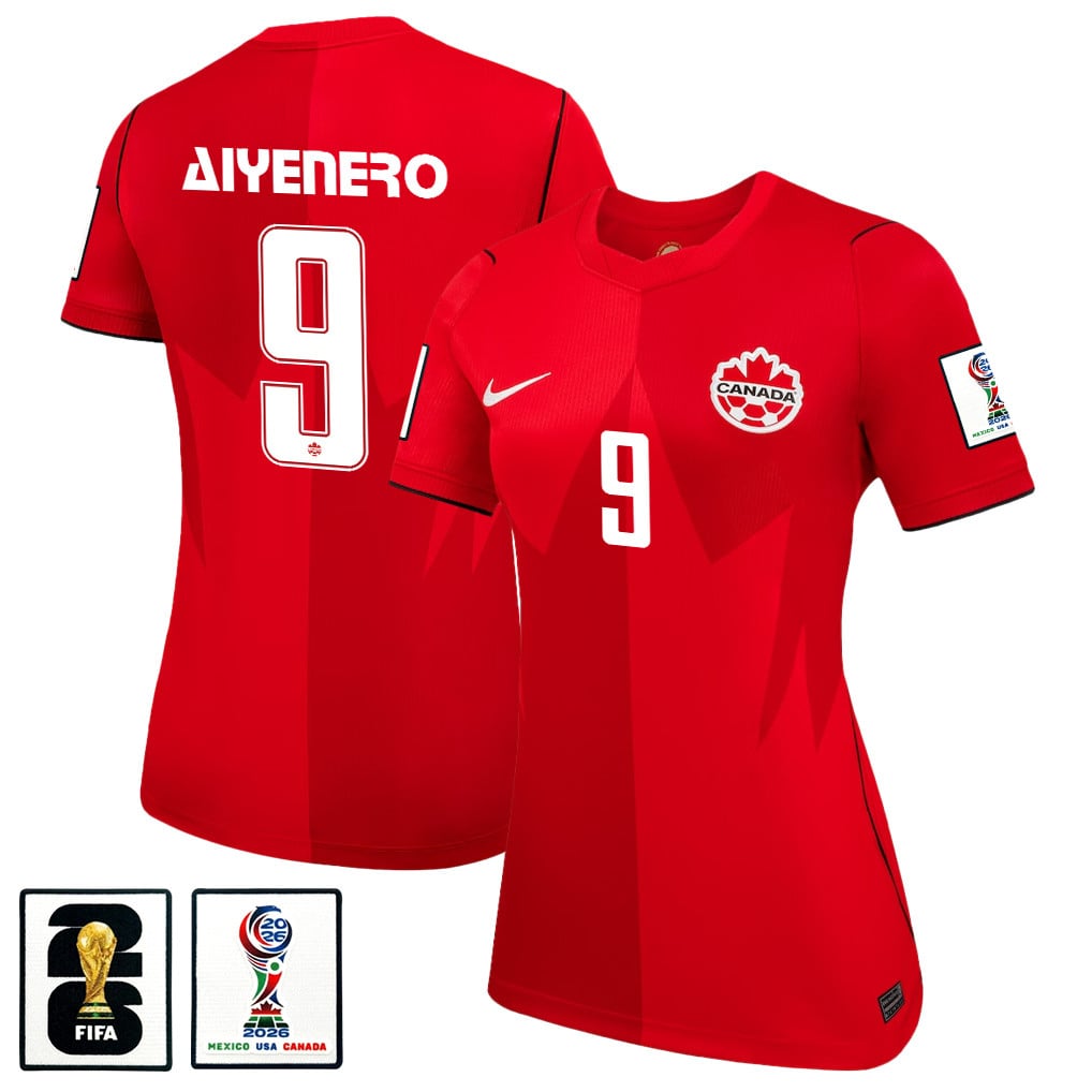 Marius Aiyenero 9 Women's Canada National Team 2026 Home Jersey - Red