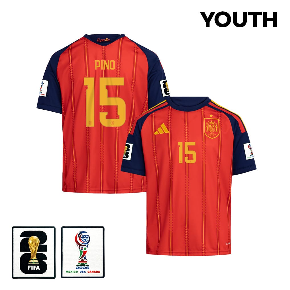 Yeremy Pino 15 Youth Spain National Team 2026 Home Jersey - Red