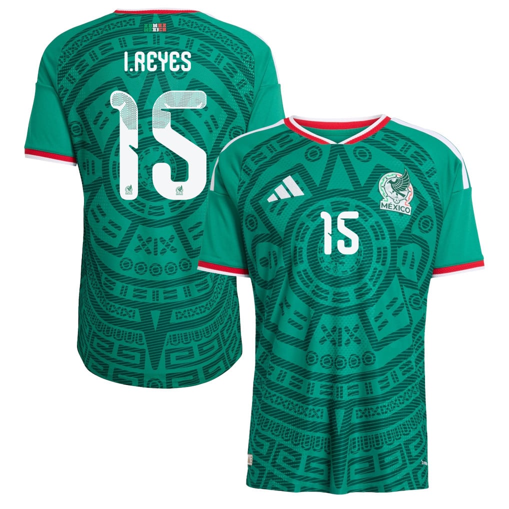 Israel Reyes 15 Mexico National Team 2026 Home Jersey - Green, Men